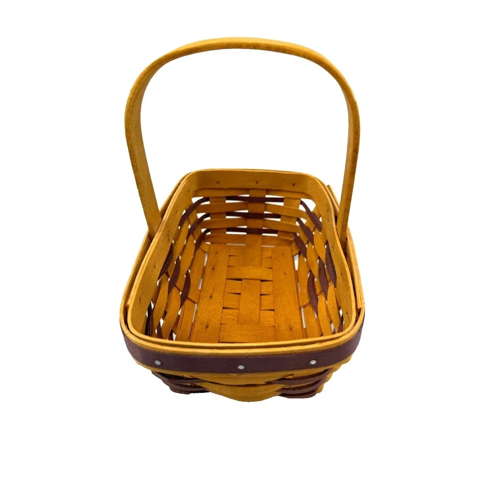 1997 Longaberger Sweet Treats Purple Trim Basket w/Red Stripe Liner & Protector